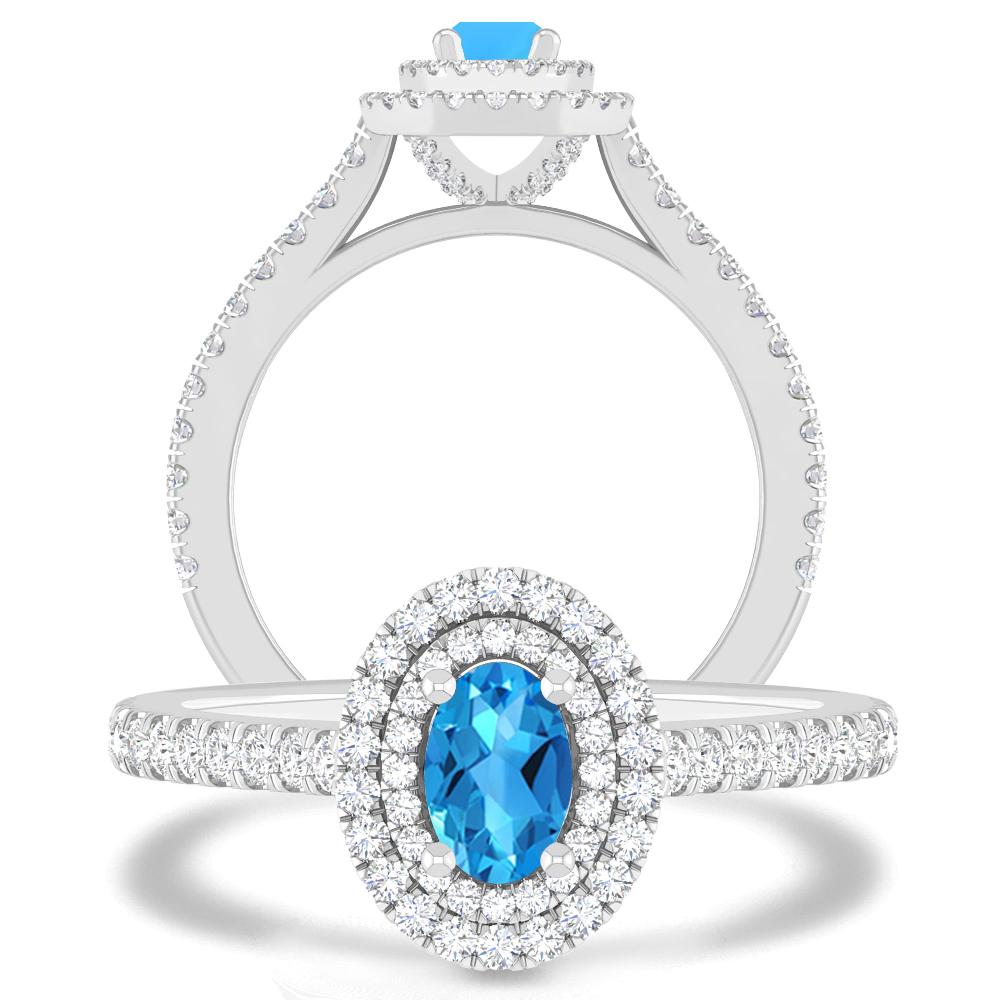 White Gold - Blue Topaz