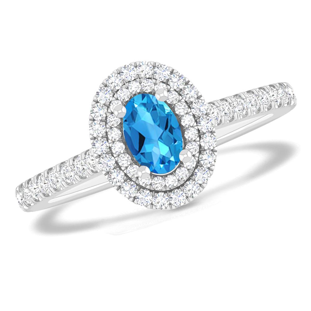 White Gold - Blue Topaz