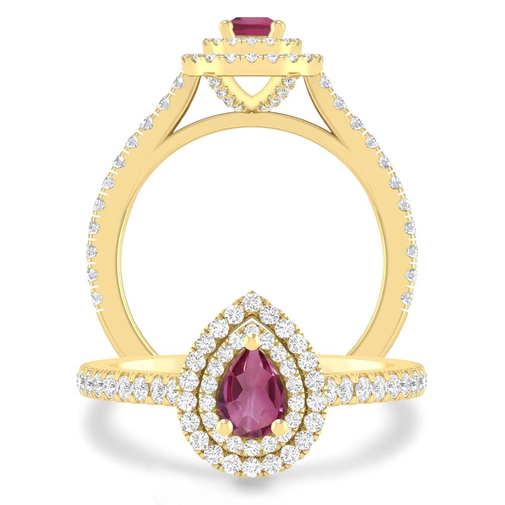 Yellow Gold - Pink Tourmaline