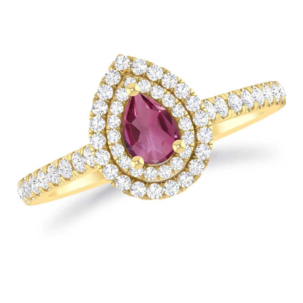 Yellow Gold - Pink Tourmaline