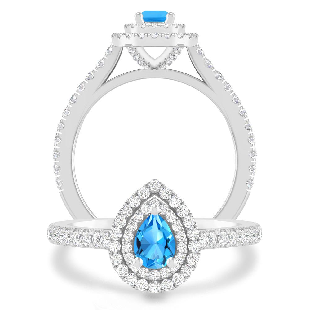 White Gold - Blue Topaz