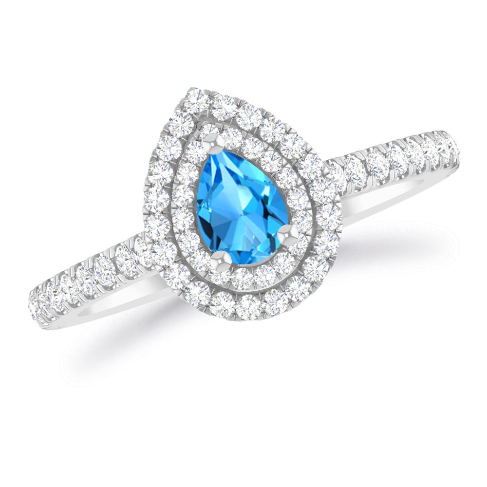 White Gold - Blue Topaz