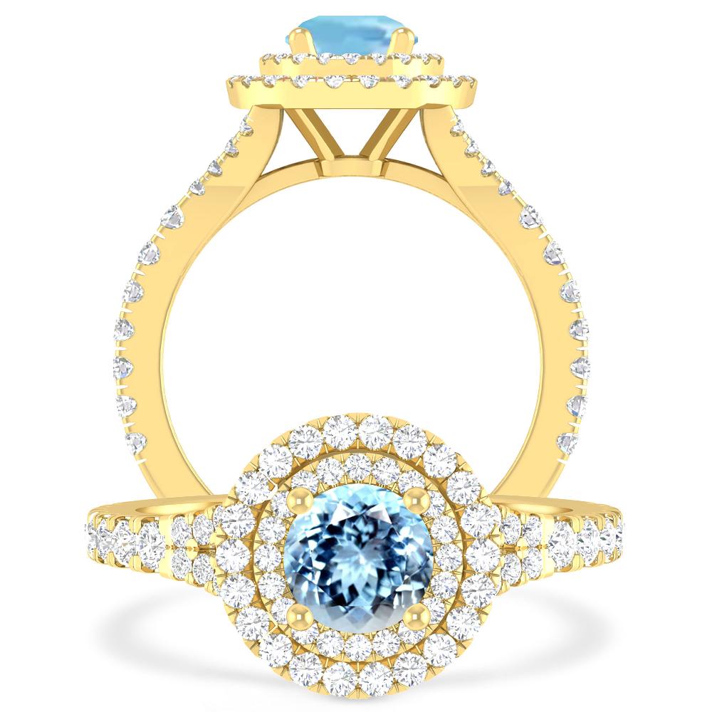 Yellow Gold - Aquamarine