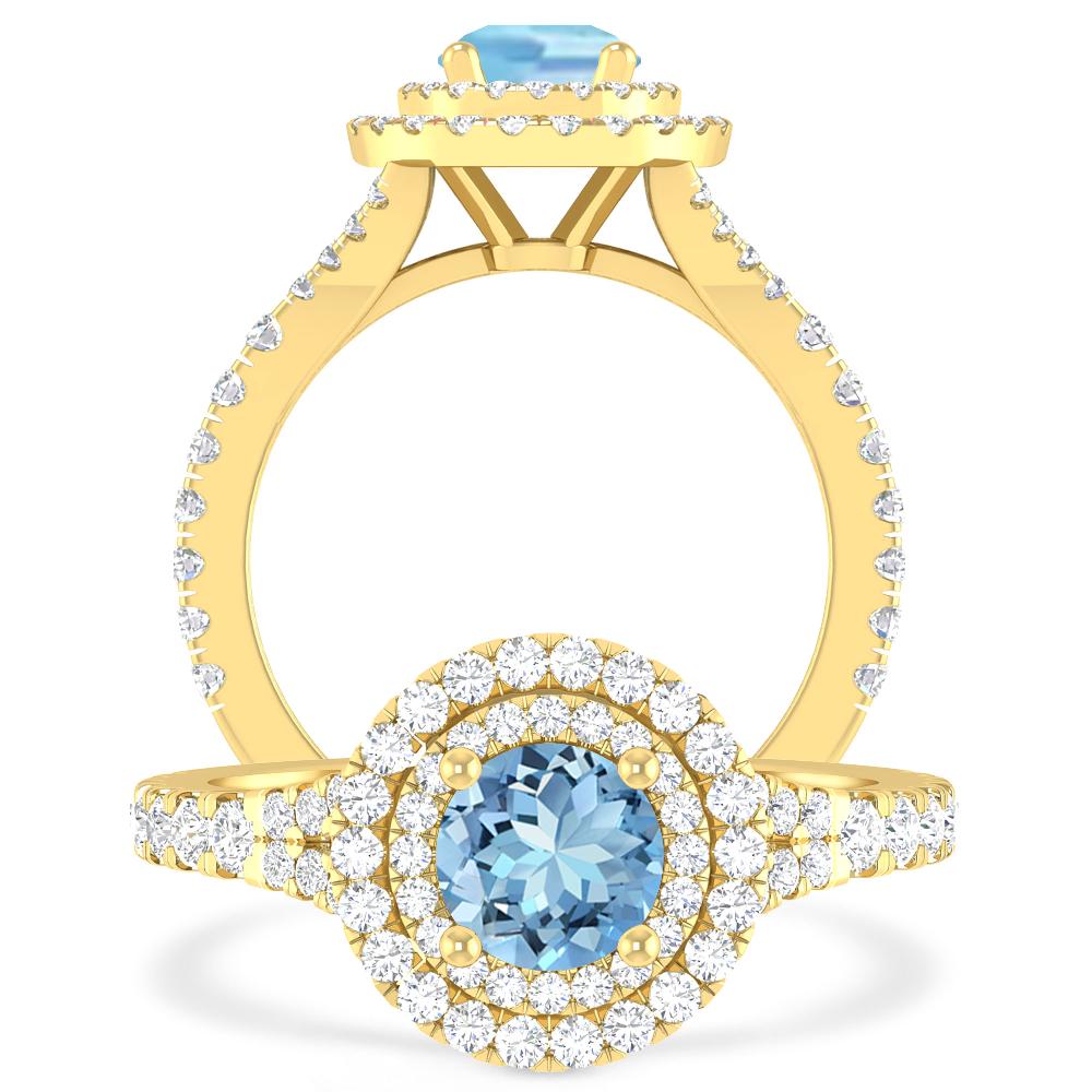 Yellow Gold - Aquamarine