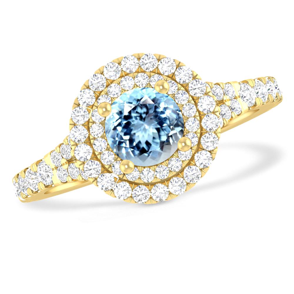 Yellow Gold - Aquamarine