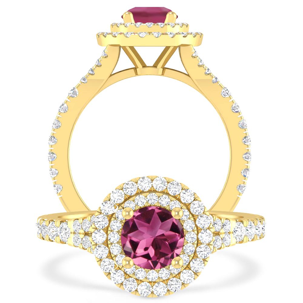 Yellow Gold - Pink Tourmaline