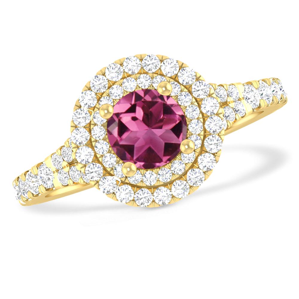 Yellow Gold - Pink Tourmaline