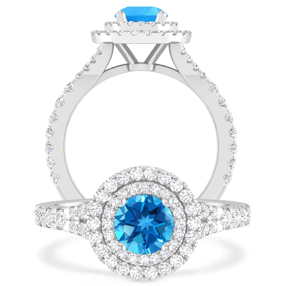 White Gold - Blue Topaz