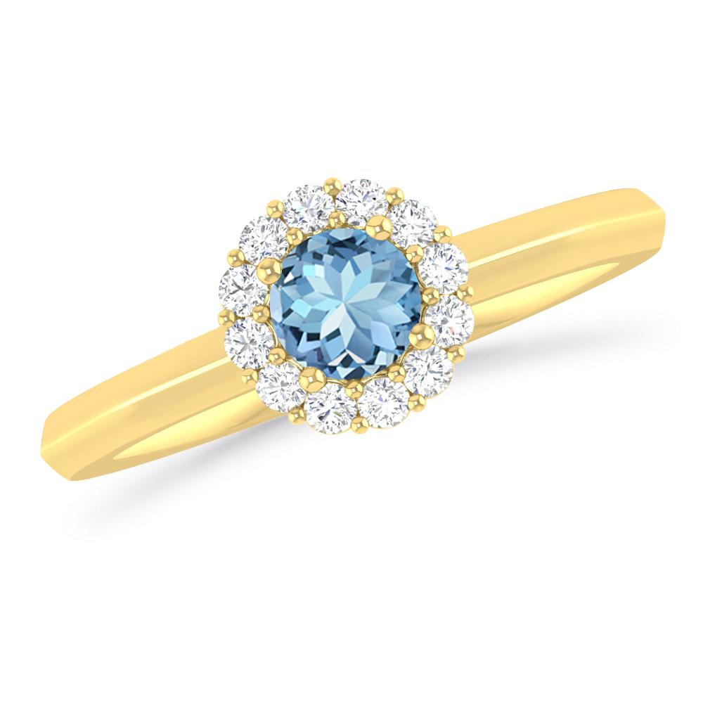 Yellow Gold - Aquamarine