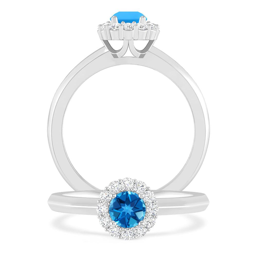 White Gold - Blue Topaz