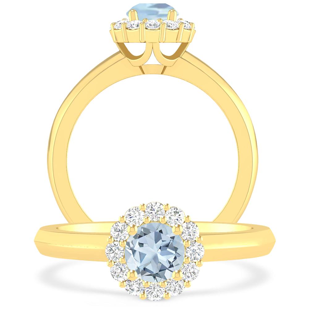 Yellow Gold - Aquamarine