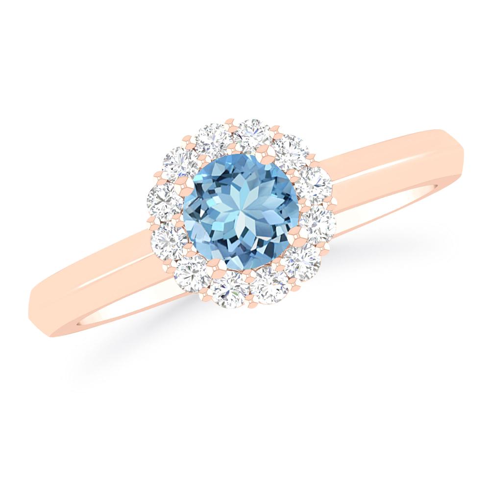 Rose Gold - Aquamarine