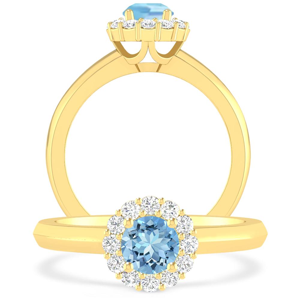 Yellow Gold - Aquamarine