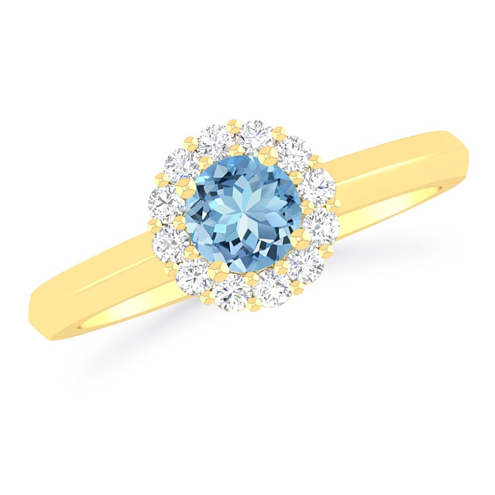 Yellow Gold - Aquamarine