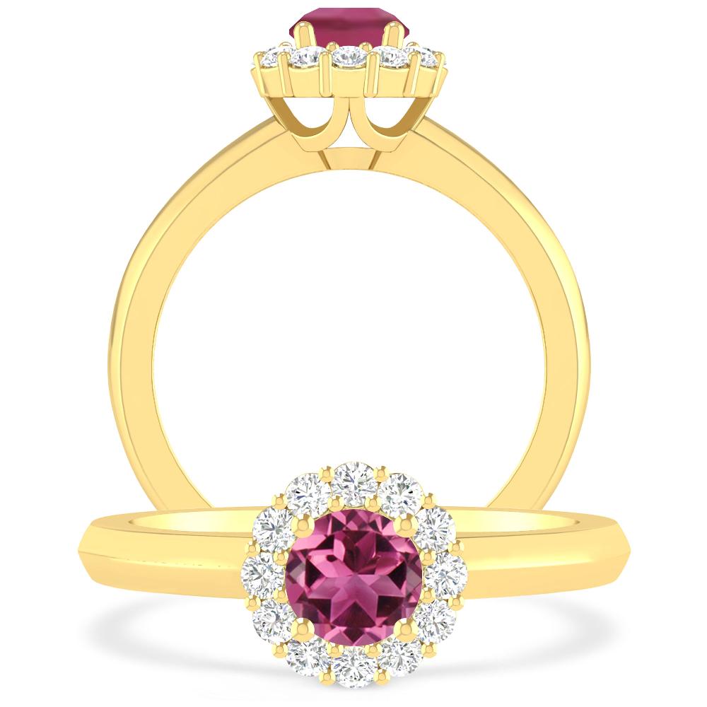 Yellow Gold - Pink Tourmaline