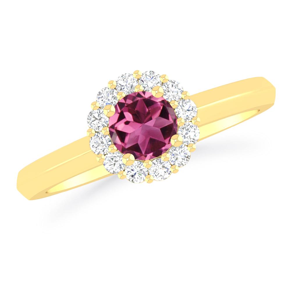 Yellow Gold - Pink Tourmaline