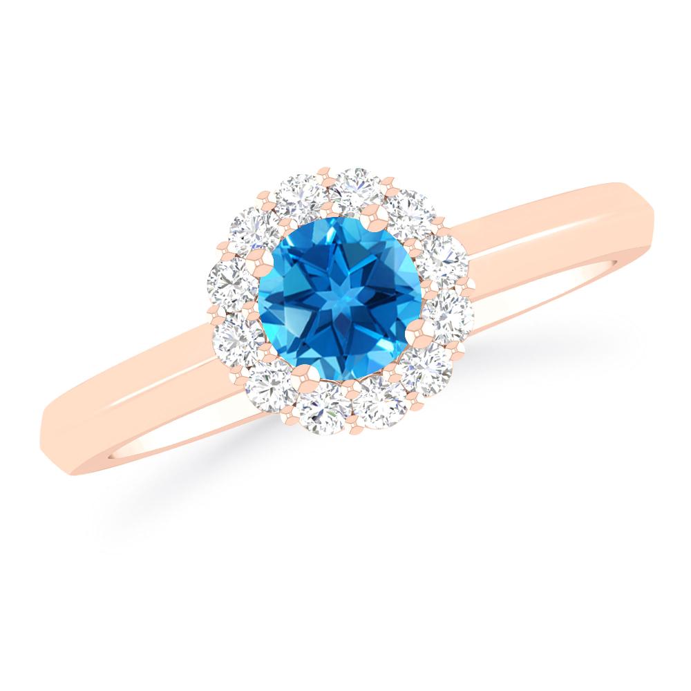 Rose Gold - Blue Topaz