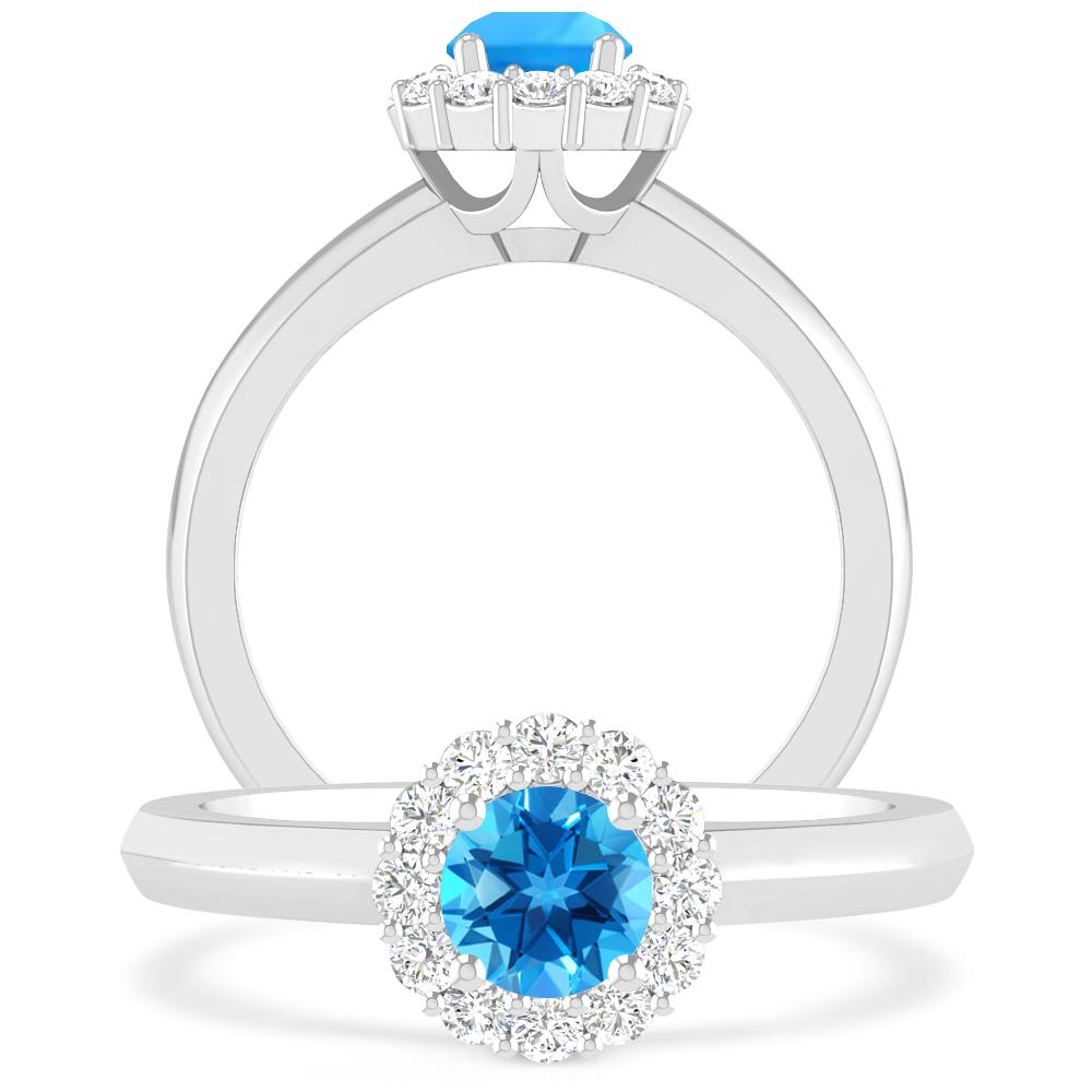 White Gold - Blue Topaz