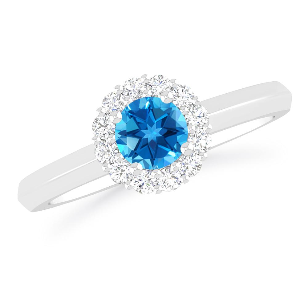 White Gold - Blue Topaz