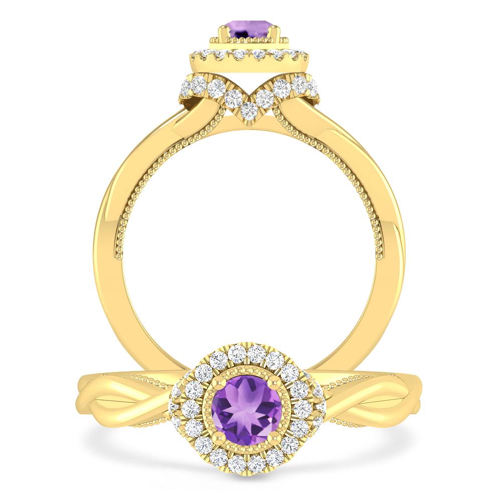 Yellow Gold - Amethyst