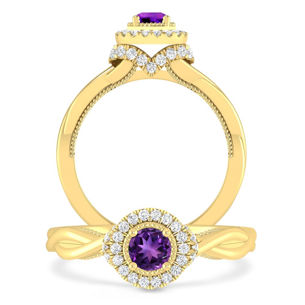 Yellow Gold - Amethyst