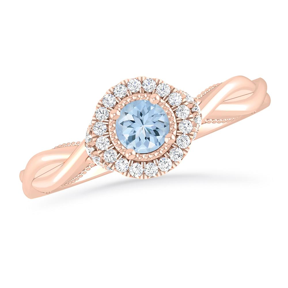 Rose Gold - Aquamarine