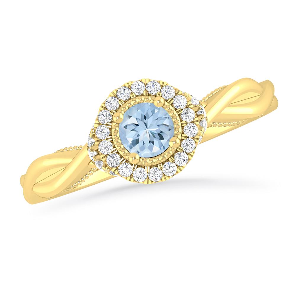 Yellow Gold - Aquamarine