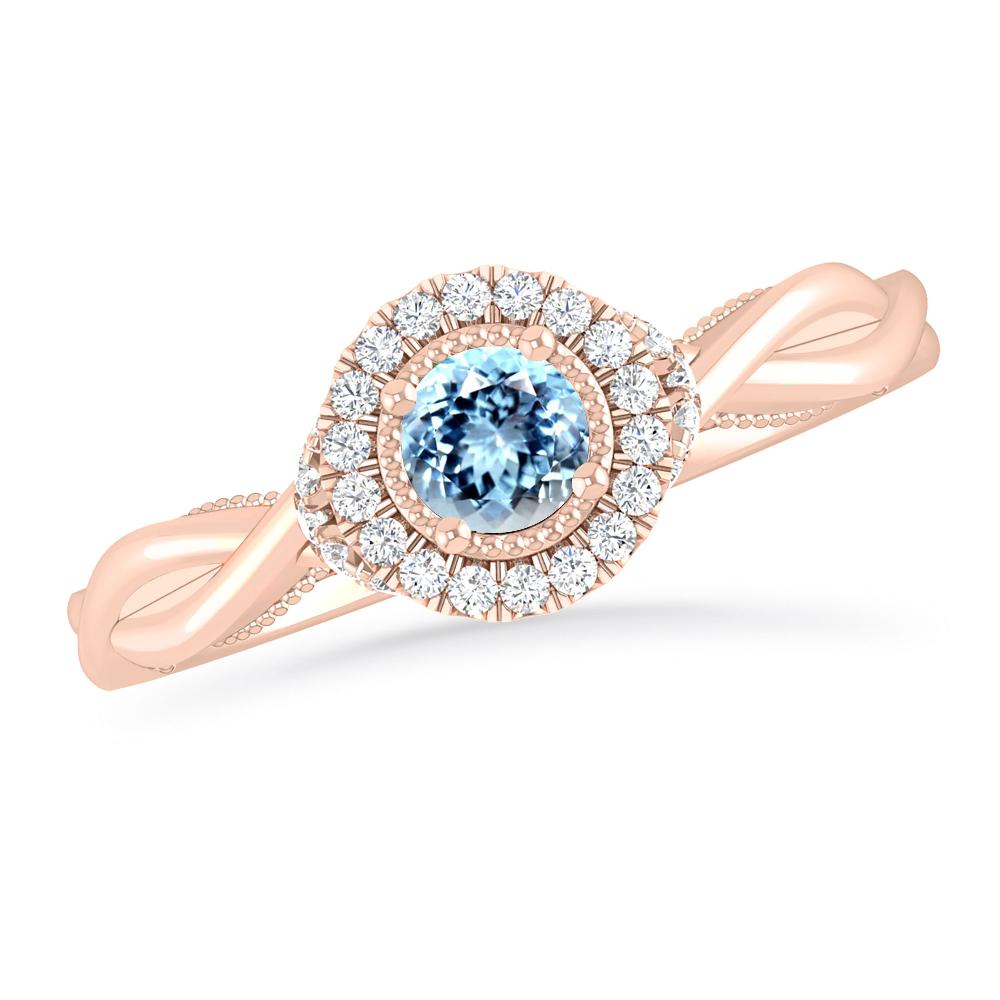 Rose Gold - Aquamarine