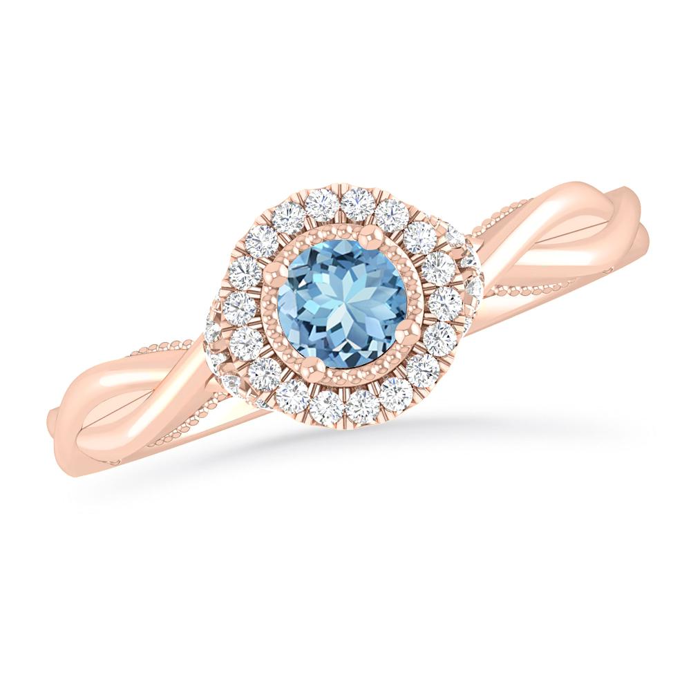 Rose Gold - Aquamarine