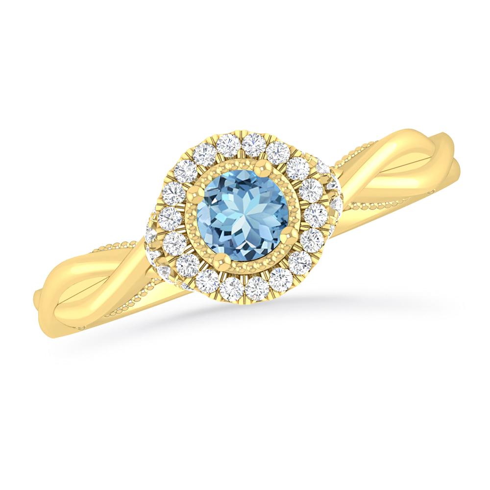 Yellow Gold - Aquamarine