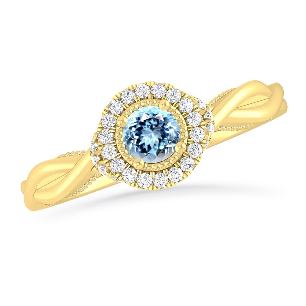 Yellow Gold - Aquamarine