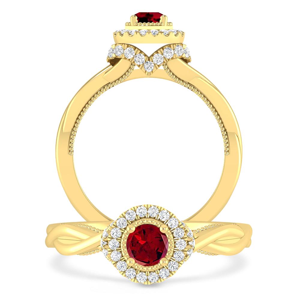 Yellow Gold - Garnet