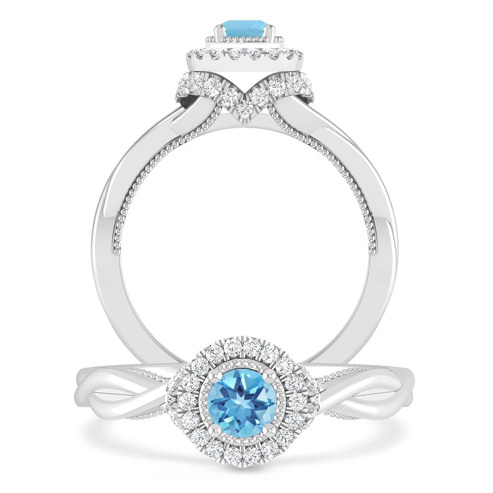 White Gold - Blue Topaz