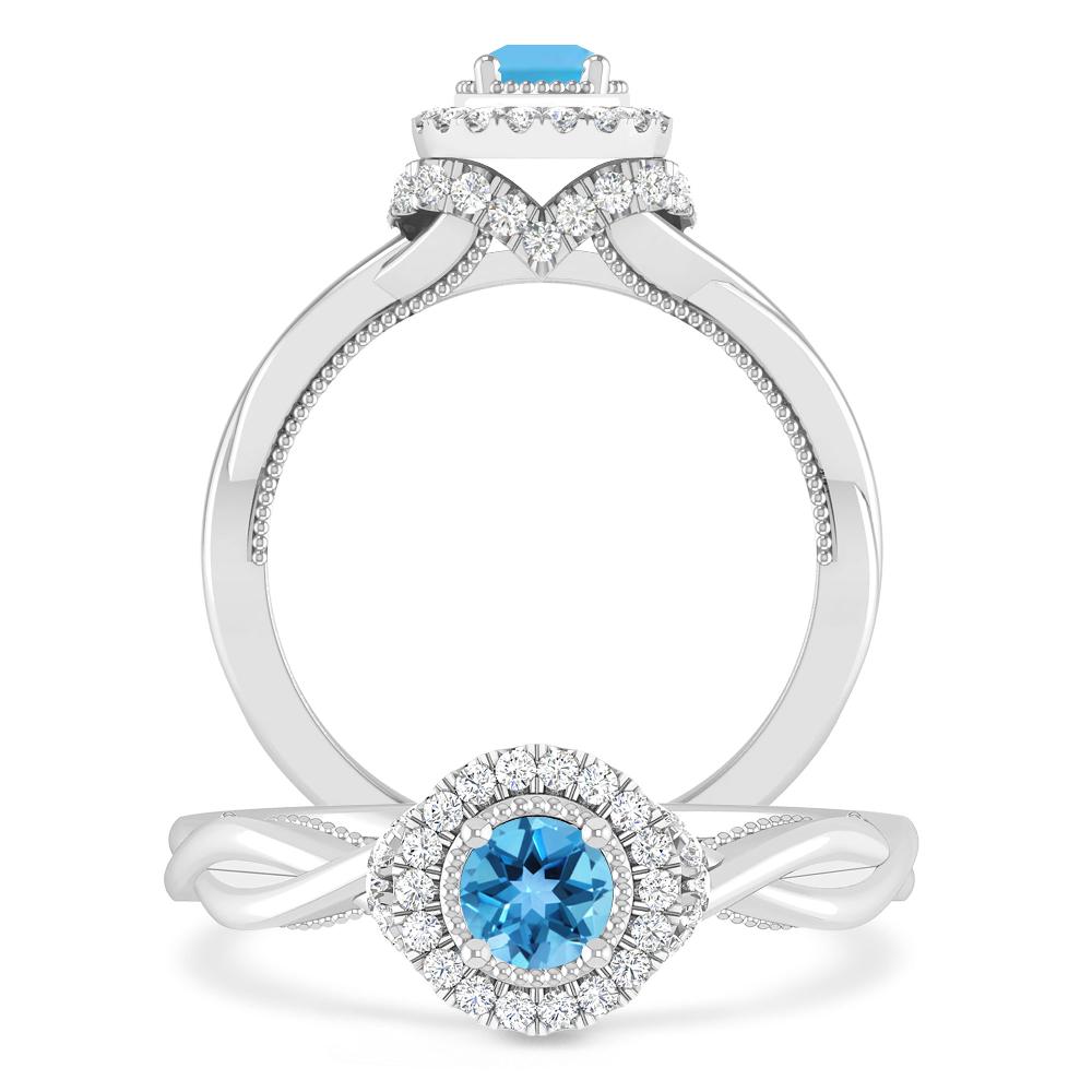 White Gold - Blue Topaz