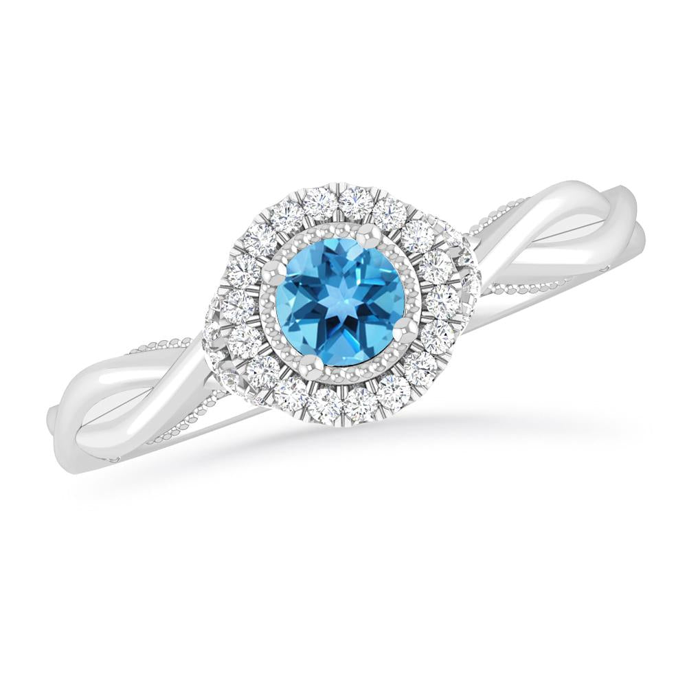 White Gold - Blue Topaz