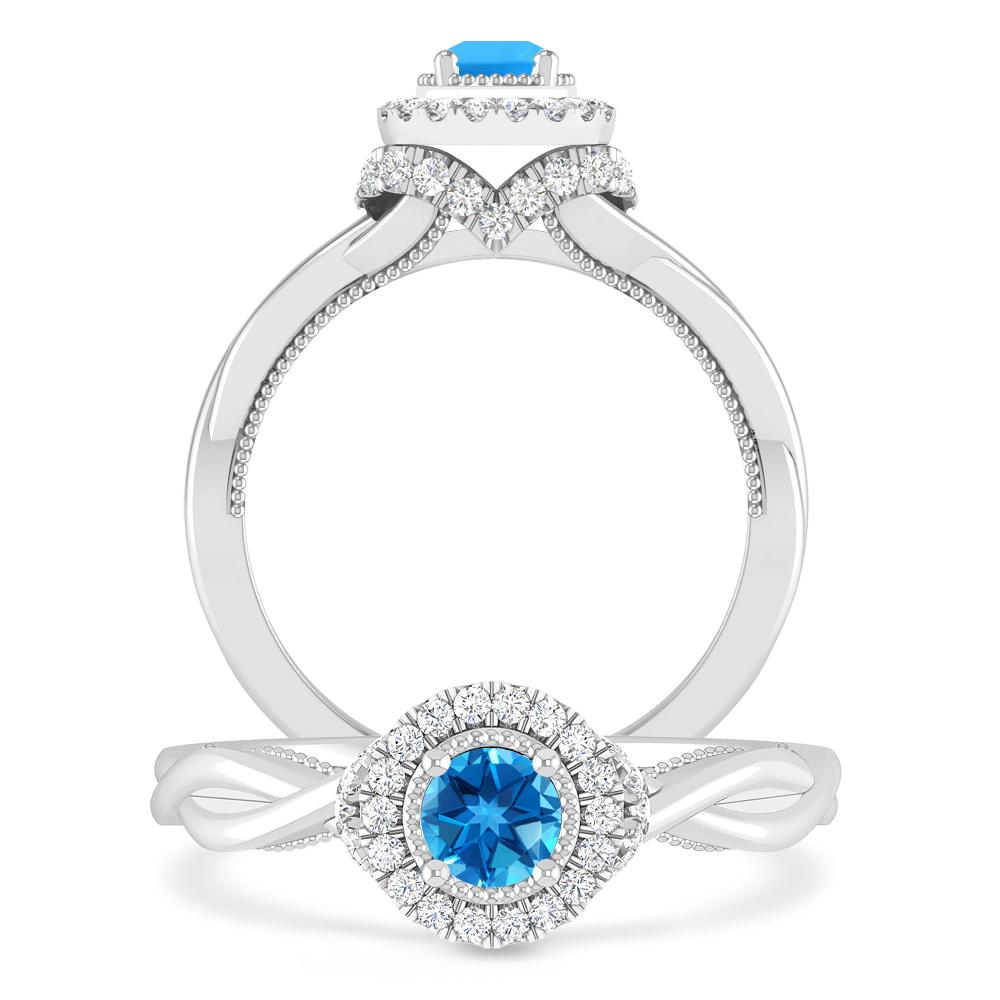 White Gold - Blue Topaz