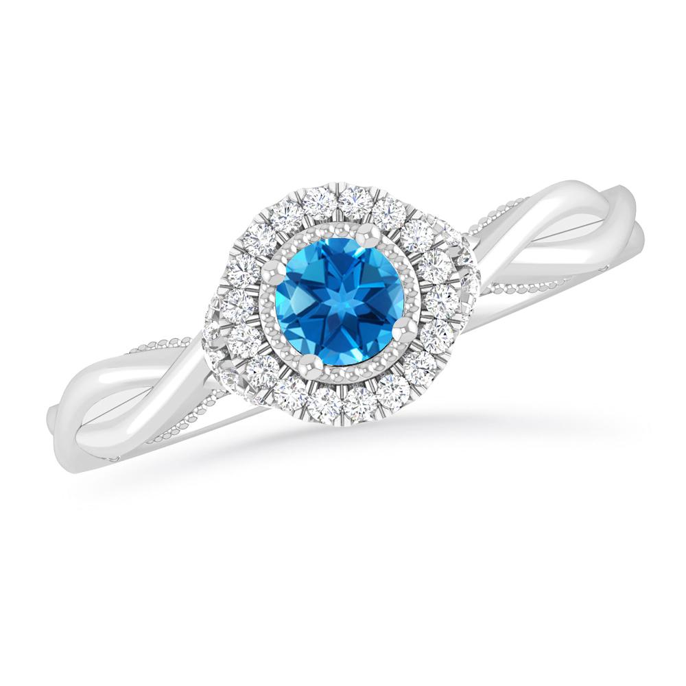 White Gold - Blue Topaz