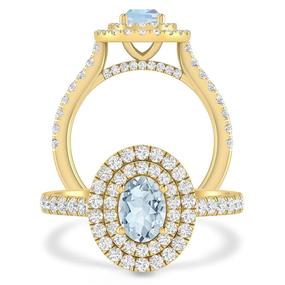 Yellow Gold - Aquamarine