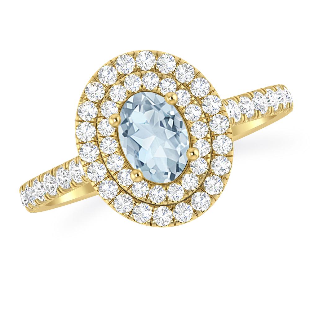 Yellow Gold - Aquamarine