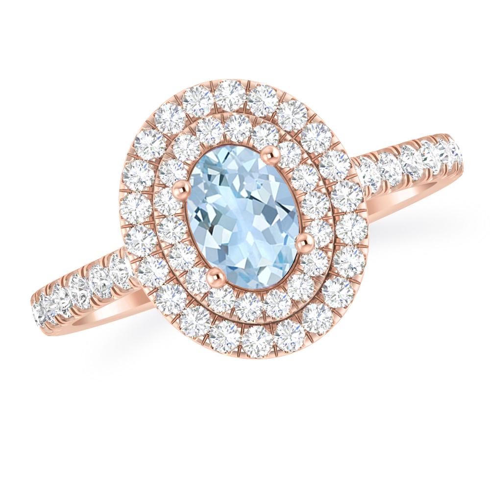 Rose Gold - Aquamarine