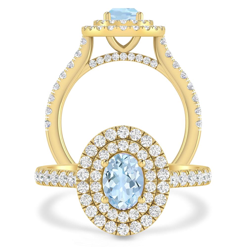 Yellow Gold - Aquamarine