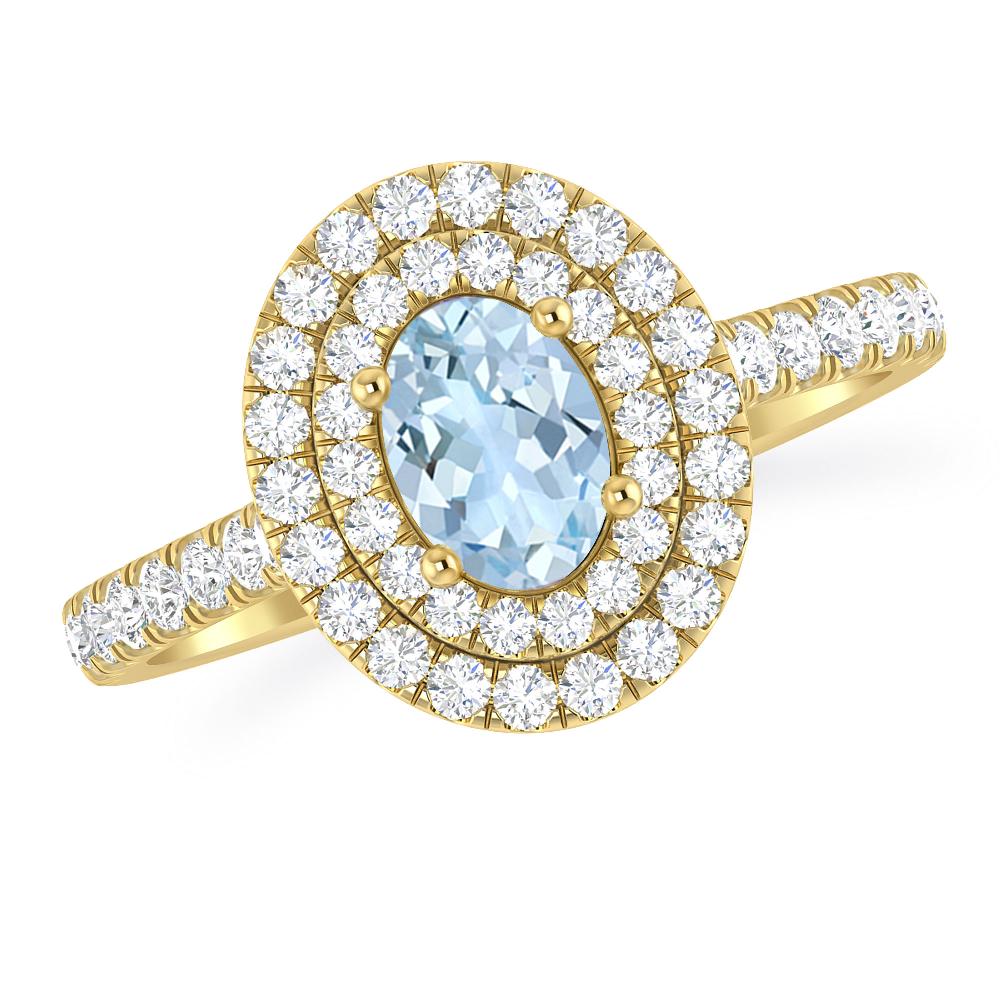 Yellow Gold - Aquamarine