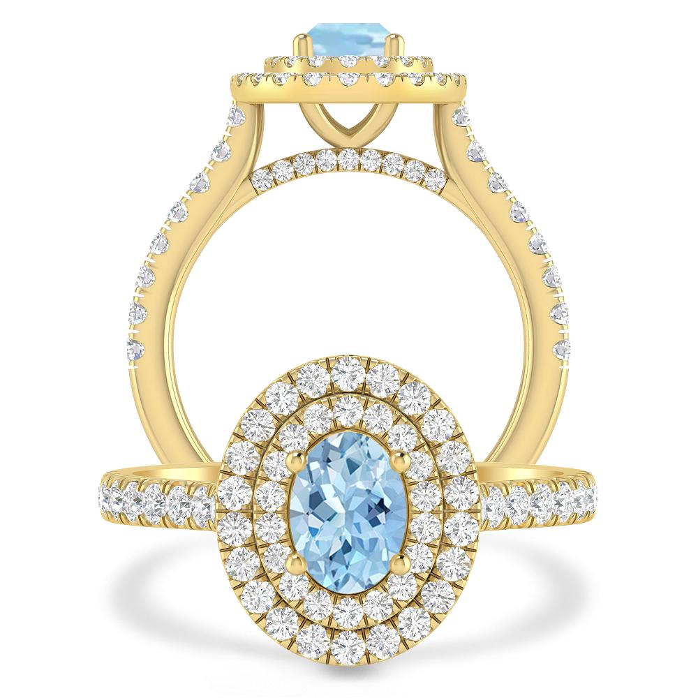 Yellow Gold - Aquamarine