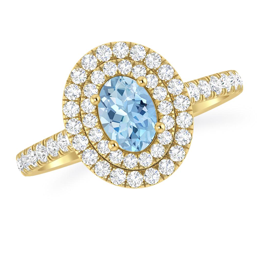 Yellow Gold - Aquamarine