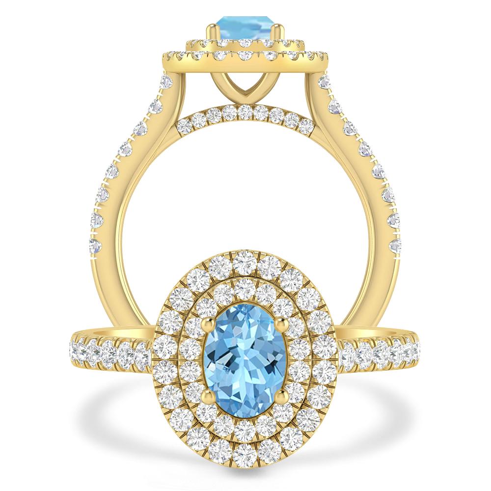 Yellow Gold - Aquamarine