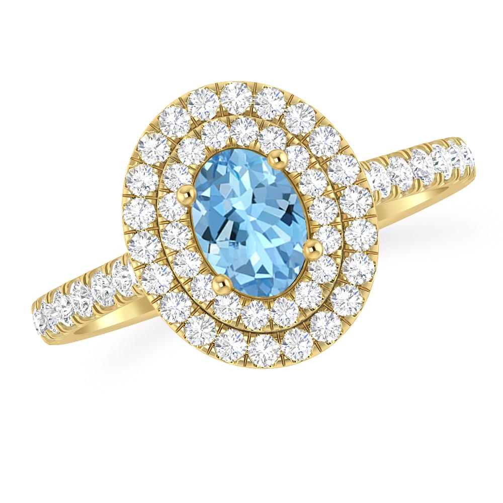 Yellow Gold - Aquamarine