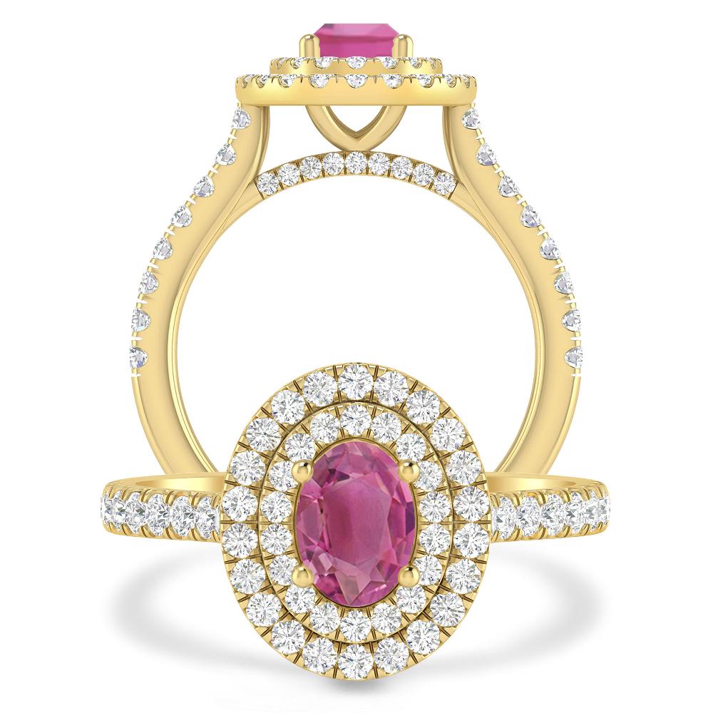 Yellow Gold - Pink Tourmaline