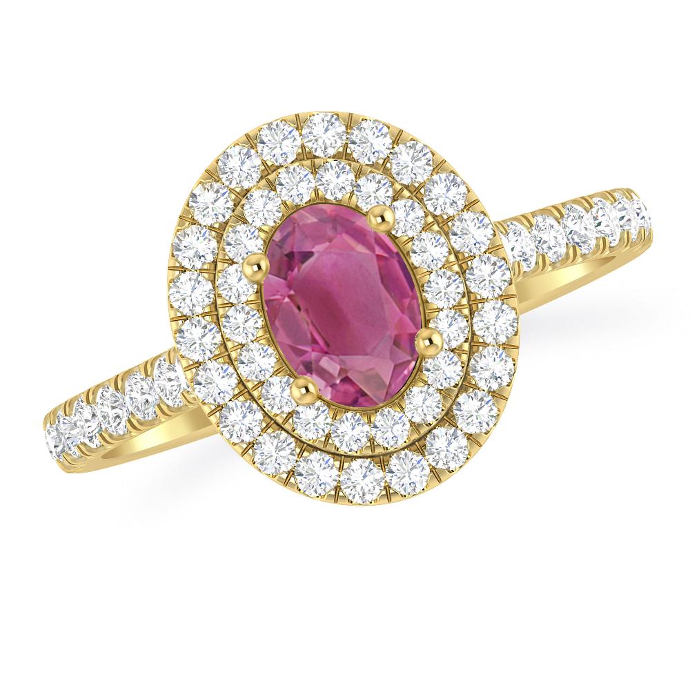 Yellow Gold - Pink Tourmaline