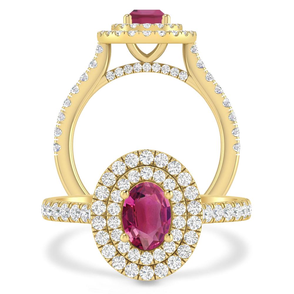 Yellow Gold - Pink Tourmaline