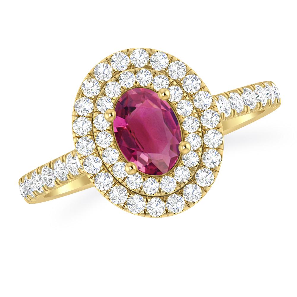 Yellow Gold - Pink Tourmaline